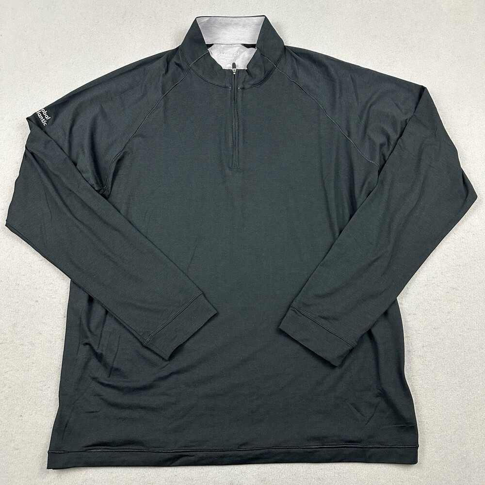 Johnnie-O Sweater Men Large Black 1/4 Zip Lightweight Performance Sun Protection